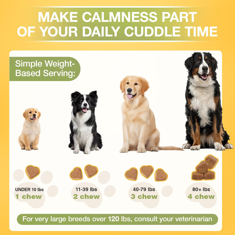 180 Chews Calming Chews for Dogs - Dog Calming Chews, for Separation, Strеss & Hyperactivity Rеlief, Storms &Fireworks, Supports Rеlaxation for Travel, 180 Cts 180 Cts-1pack