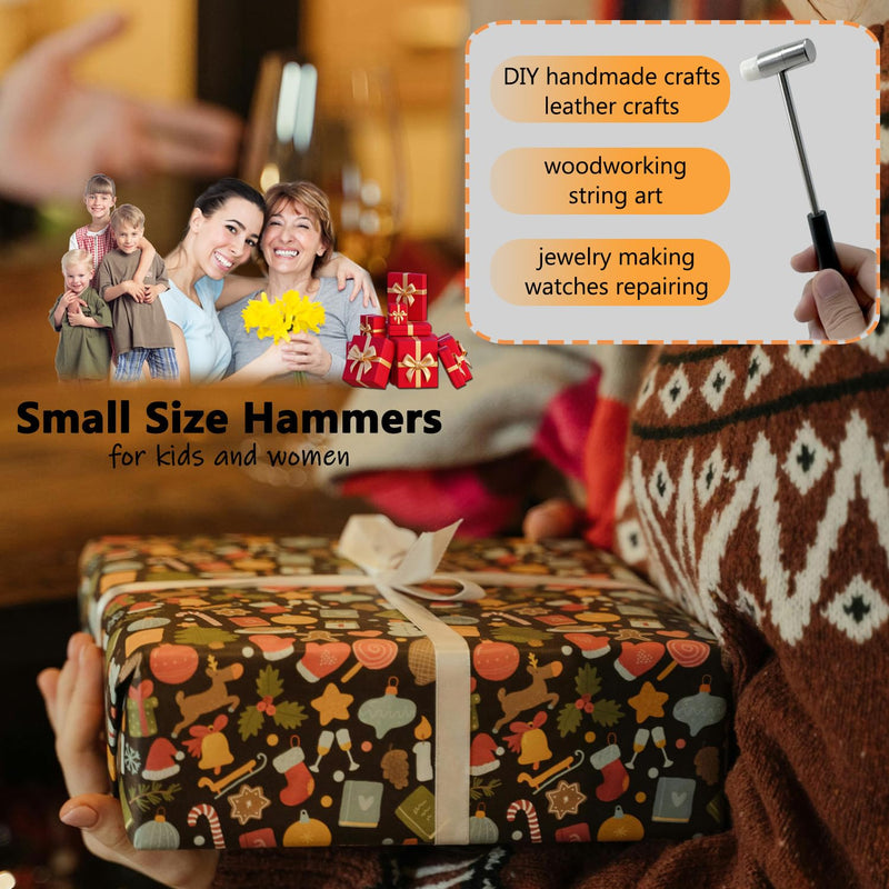 Lightweight Hammer, Small Hammer for Jewelry Making, Small Size Craft Mallet for Toy Building Projects, Watch, Woodworking, DIY, Leather Crafting Hammer