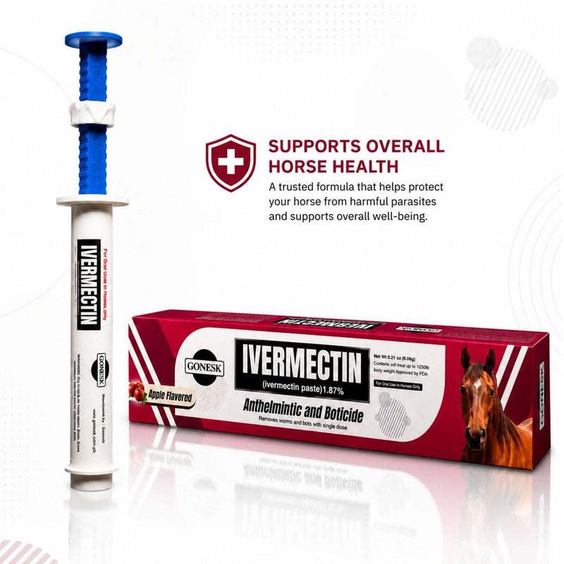 Horse Paste Gel 1.87% - 6.08g Tube Apple Flavor- for Horses Only (3 Pack)