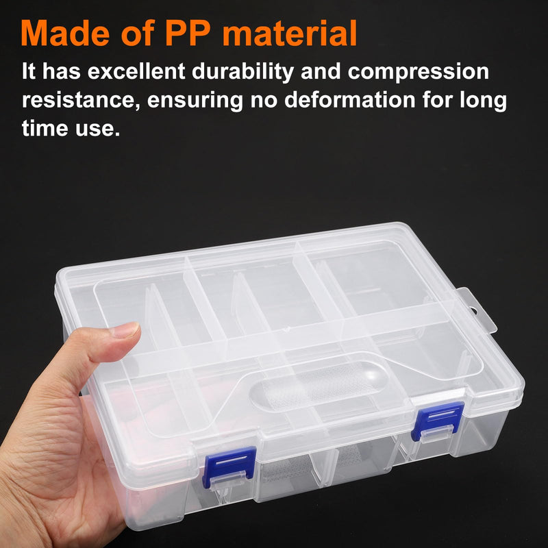 HARFINGTON 2pcs Component Storage Box 8 Grids PP Electronic Organizer Box Double Layer with Adjustable Driver Hardware Containers Tools Boxes for Small Accessories 2