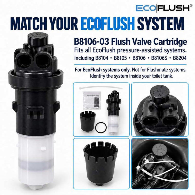 B8106-03 Flush Valve Cartridge - Replacement Only 3/8 Inch
