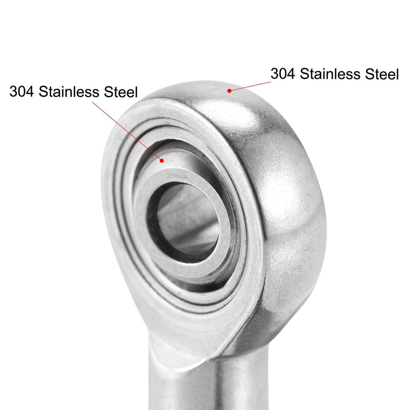 uxcell SSI5T/K Rod End Bearings 5mm Bore Stainless Steel M5x0.8 Female Thread Right Hand 2pcs M5x0.8mm
