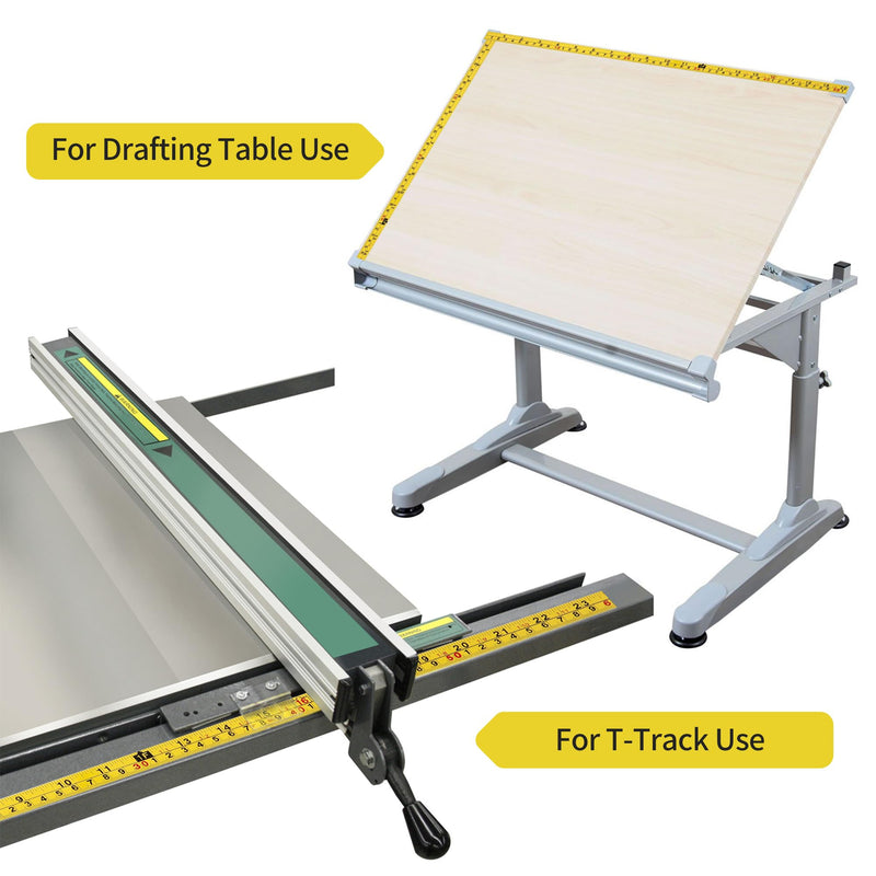 2 Packs Steel Self-Adhesive Measuring Tape, Right to Left Reading 200cm or 78-Inch Imperial and Metric Ruler Tape, 1/2-Inch Peel and Stick Tape Measure for Woodworking, Saw, Drafting Table, Yellow 200cm or 78Inch