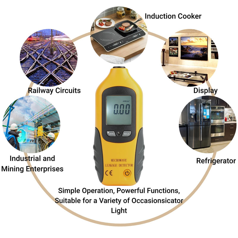 Microwave Leakage Detector, HT-M2 Digital LCD Display Radiation Detector, High Sensitivity Microwave Leak Detector with Backlight for Home Microwave Testing