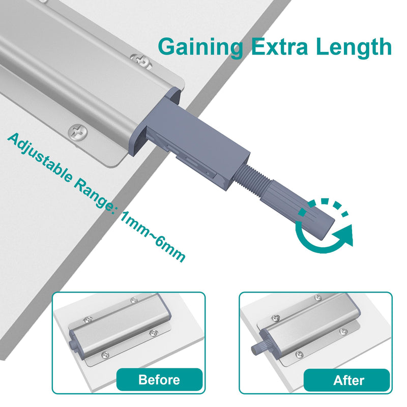 6 Pcs Cabinet Magnetic Push Latches, Push to Open Touch Latches for Cabinet Door, Heavy Duty Push Release Magnetic Latch for Kitchen Drawers Wardrobes Door Closure 6 Pcs Single Push Latch