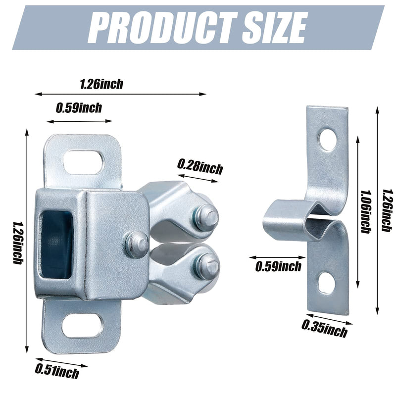 Bonuci 20 Pcs Cabinet Door Latch and Catch Hardware Double Roller Catch Cabinet Latches with Spear Strike for Closet Doors Kitchen (Silver) 1 Silver