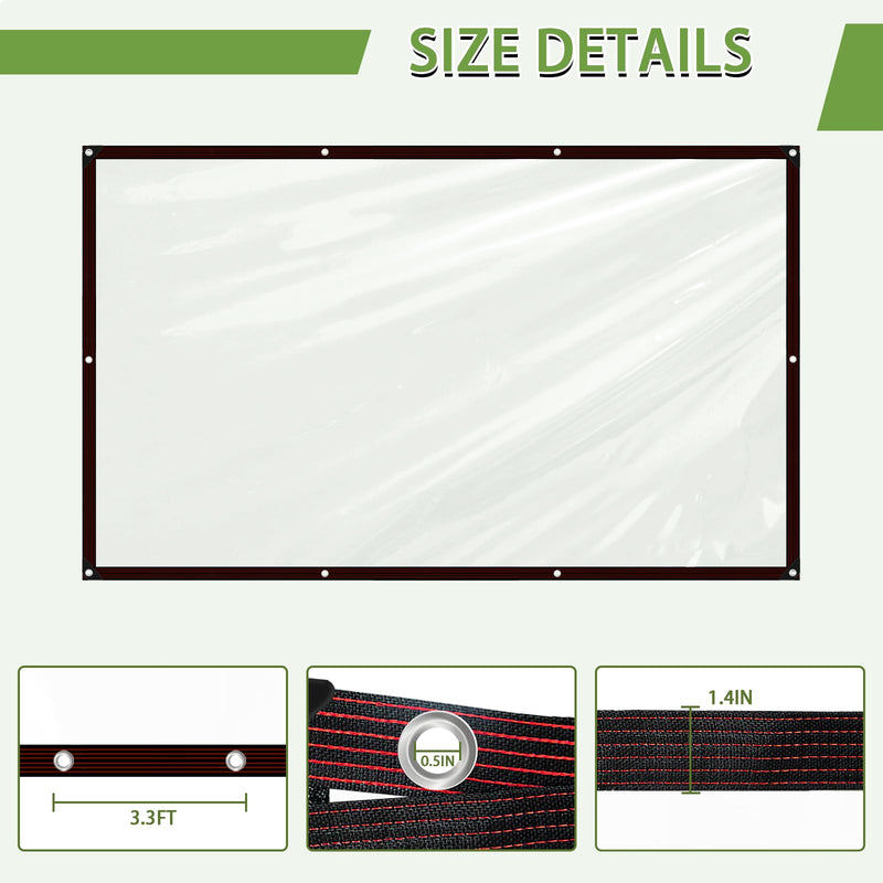 Clear Tarp Waterproof with Grommets,Heavy Duty PVC Vinyl Tarps Cover,Transparent Tarpaulin Large (Small) for Outdoor/Camping/Plant/Garden/Chicken Coop/Cat Litter 4x6 ft