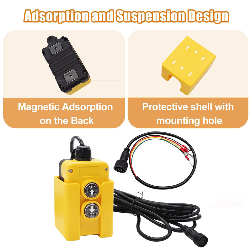 mankk 4 Wire Dump Trailer Remote Control Switch 12V DC Up Down Control Switch Double Acting Hydraulic Pump Power Unit for Truck Lift Gate Cranes Wrecker M-G018-4W