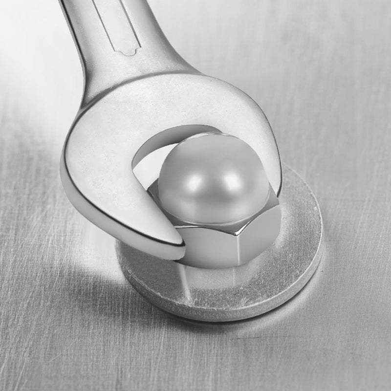 #10-32 Acorn Hex Cap Dome Head Nuts, 304 Stainless Steel 18-8, Bright Finish, Pack of 50 #10-32