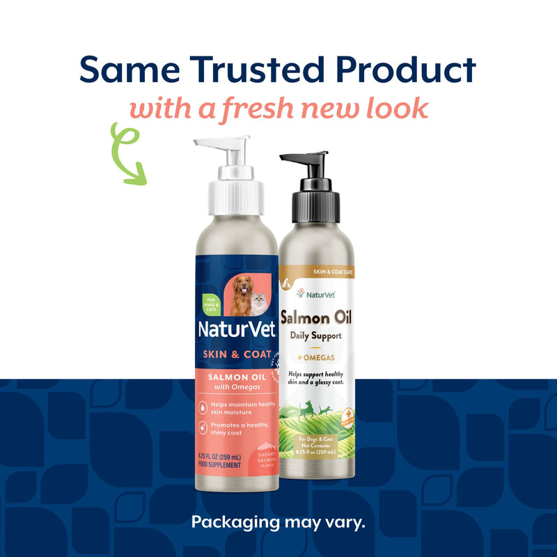 NaturVet – Salmon Oil Skin & Coat Plus Omegas – Supports Healthy Skin & Glossy Coat – Source of Omega-3 & 6 Fatty Acids – for Dogs & Cats (8.75 oz Oil) 8.75 fl oz