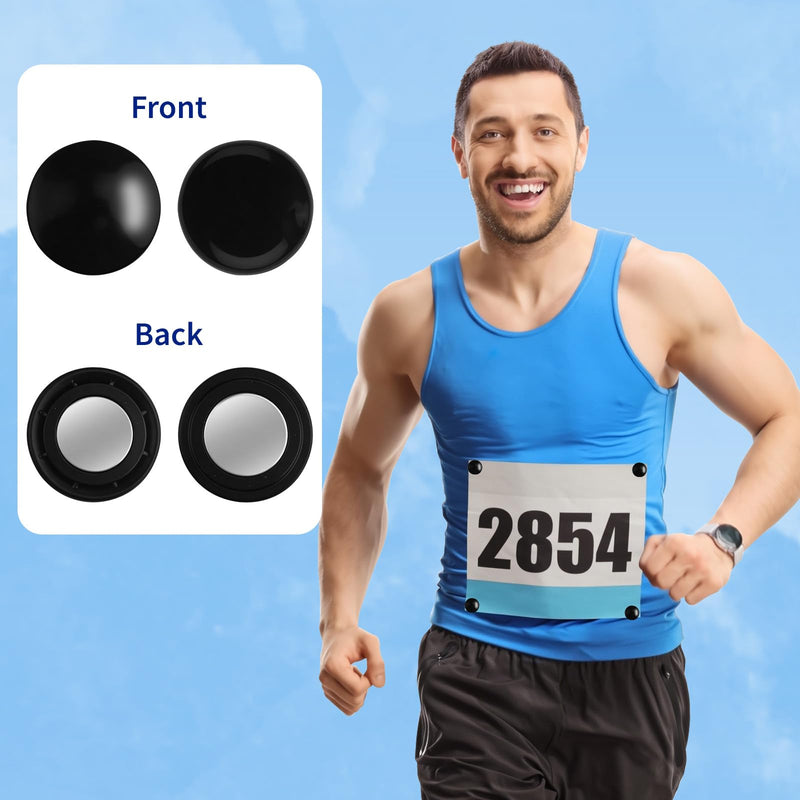 8Pcs/4 Pairs Race Bib Clips Marathon Running Bib Clips for Runners Race Bib Holders Magnets Reusable Bib Fixing Fastener Clip Race Number Buckle for Runners Field Run Supplies