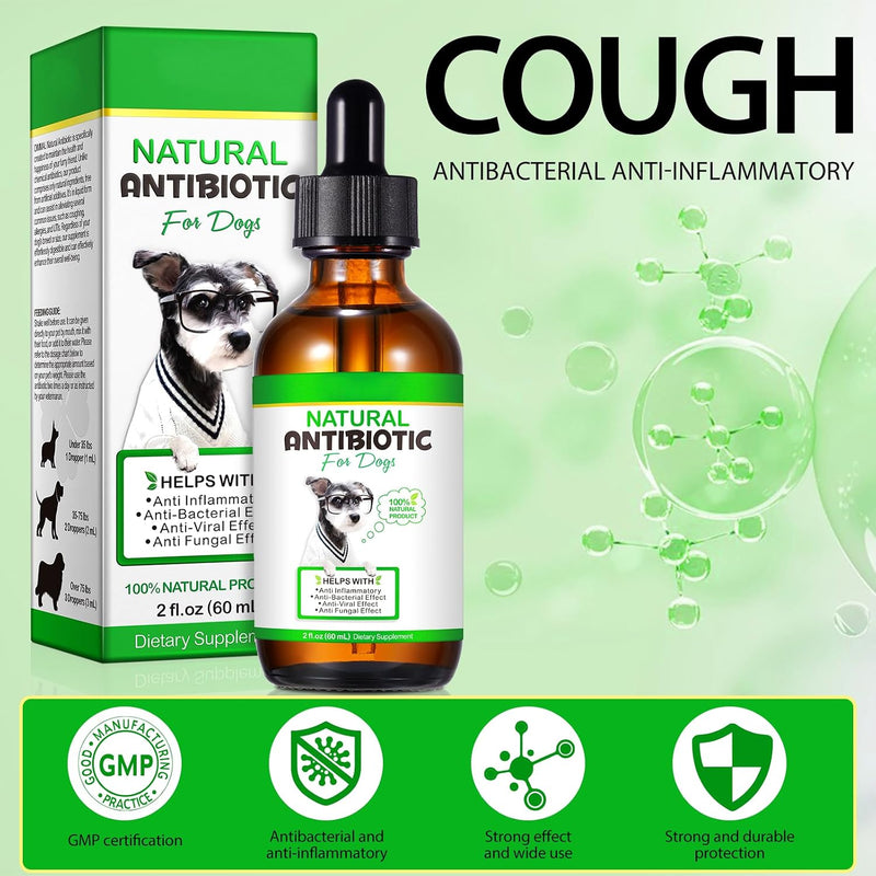 Antibiotics for Dogs | Natura Antibiotics for Dogs | Dietary Supplement Pet Antibiotic | Dog Vitamins and Supplements | Dog Antibiotic | 2 Oz