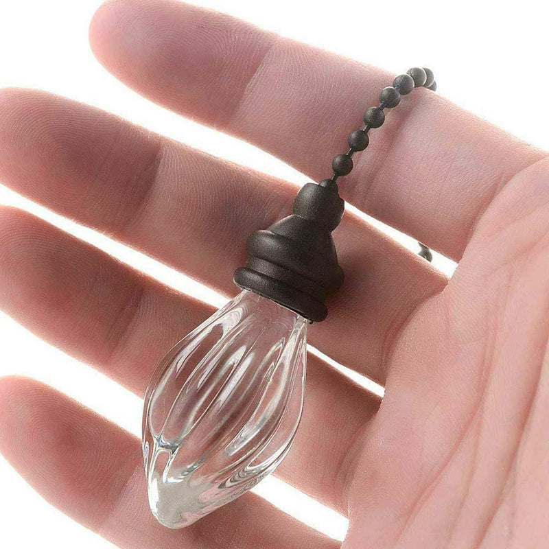 Ceiling Fan Pull Chains Ornaments 12 Inches Light Pull Chains with Acrylic Pendant Decorative Extensions for Ceiling Light Lamp Fan Chain(Bronze) 2 Pcs Crystal