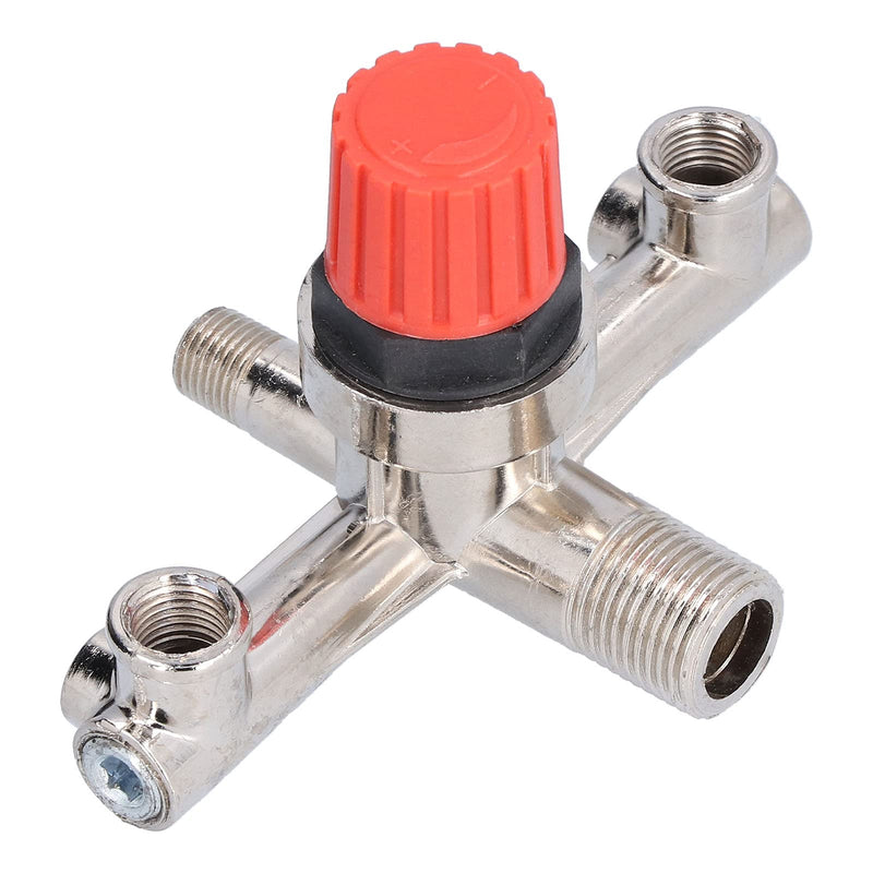 Acouto Manifold Switch Tube Double Outlet Metal Valve Nonadjustable Fitting Accessory Aluminium + Plastic Manifold Switch Tube