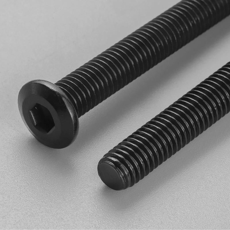 M6-1.0 x 12mm Flat Head Hex Socket Cap Screws Bolts 30Pcs, M6 Bolt 304 Stainless Steel Black Zinc Plated, Full Thread, with Hex Spanner M6 x 12mm 30