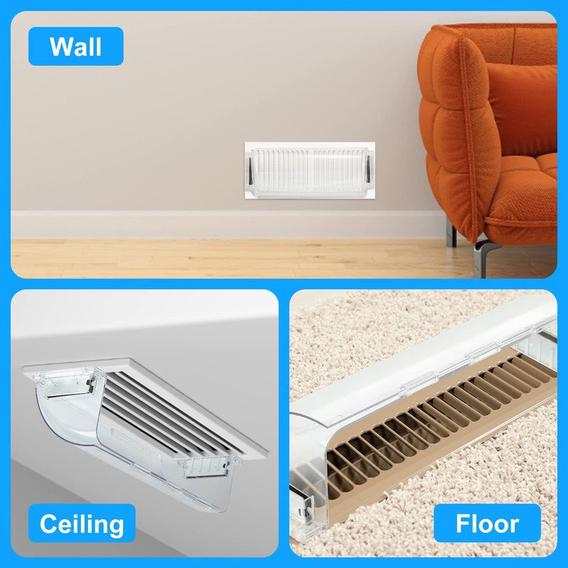 Air Vent Deflectors Adjustable Magnetic Heat and Vent Cover,9" to 15"Inches-Heavy Duty Unbreakable Plastic with Magnet Secure Design ，for Vent Covers for Home Floor，Sidewal，Ceiling Registers,2 Pack… 2 Pack