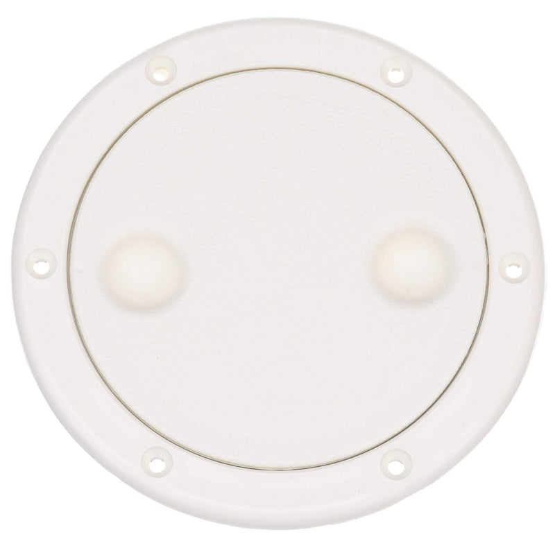 Seachoice Twist 'N' Lock Marine Boat Deck Plate, White Finish, Up to 4-1/2 in.