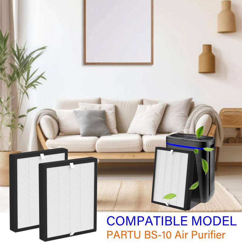 2 Pack BS-10 Replacement Filter for PARTU BS-10 Air Purifier