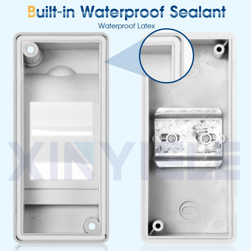 Waterproof Distribution Protection Box, ABS Plastic Breaker Electrical Box and Transparent Cover IP65, for Indoor Outdoor Wall Circuit Breaker (HT-2WAY) HT-2WAY(2.4x3.7x4.9 IN)