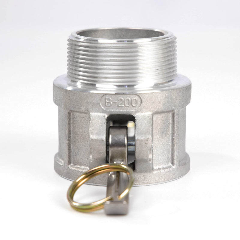 2 pcs Aluminum cam lock fittings (2" Part B) cam groove hose fitting camlock fittings, Male Adapter Female NPT Thread camlock fitting (2'') 2 Inch