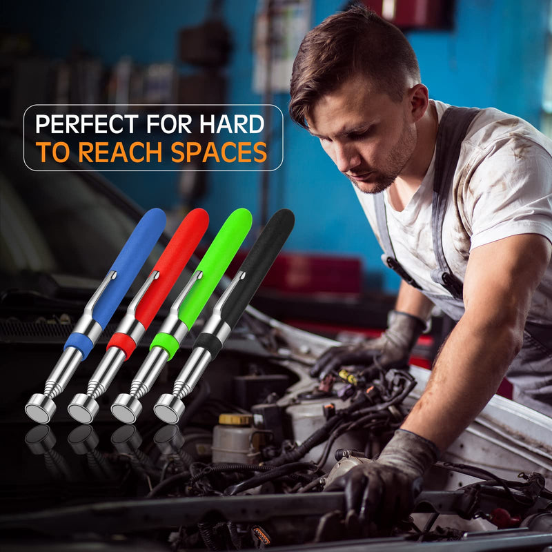 Geiserailie 4 Pcs Telescoping Magnet Pickup Tool Extendable Magnetic Sticks Pick up Grab Tool for Men Practical Gifts for Men, Dad, Boyfriend, Valentine's Day, Father's Day, Birthday Gifts(5 lb) 5 lb
