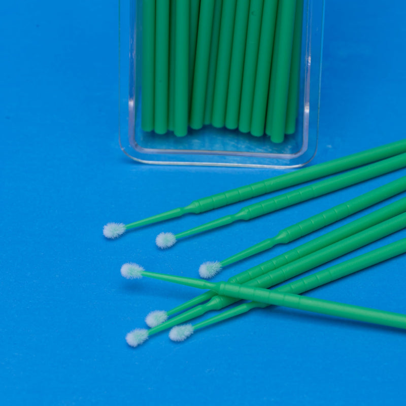 Bendable Micro Applicator, Fine Tip, Disposable, Bendable Neck for Precision Application - Latex-Free Microbrush Swabs for Dental, Medical, and Cosmetic Use - Green, Pack of 1