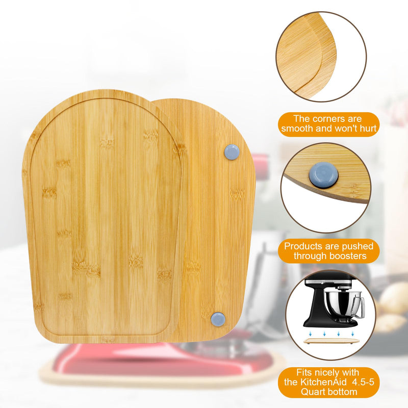 Bamboo Mixer Slider Mat for Tilt Head Kitchen Aid 4.5-5 Qt Stand Mixer, Appliance Sliding Mat for Kitchenaid Artisan 4.5-5 Qt, Kitchen Countertop Storage Accessories Mixer Moving Tray Attachments for 4.5-5 Qt Tilt Head Mixer Natural