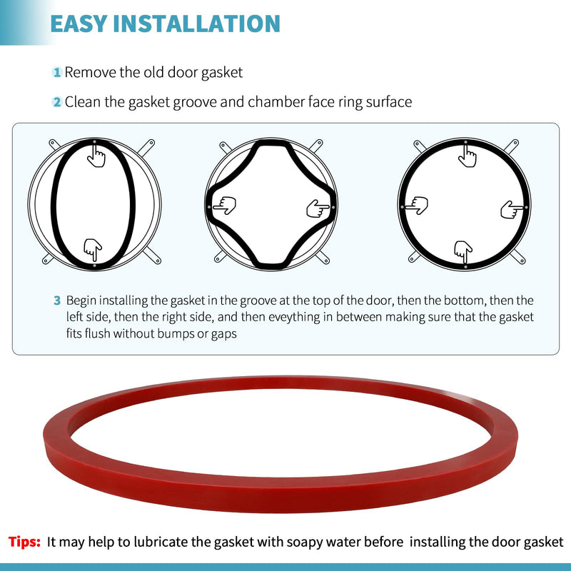 2340 Door Gasket Compatible with Tuttnauer 2340, Door Gasket for Tuttnauer Autoclaves 2340M 2340MK 2340E 2340EA 2340EK EZ9 EZ9K, Autoclave Parts #02610118 for Tuttnauer Machine Accessrioes
