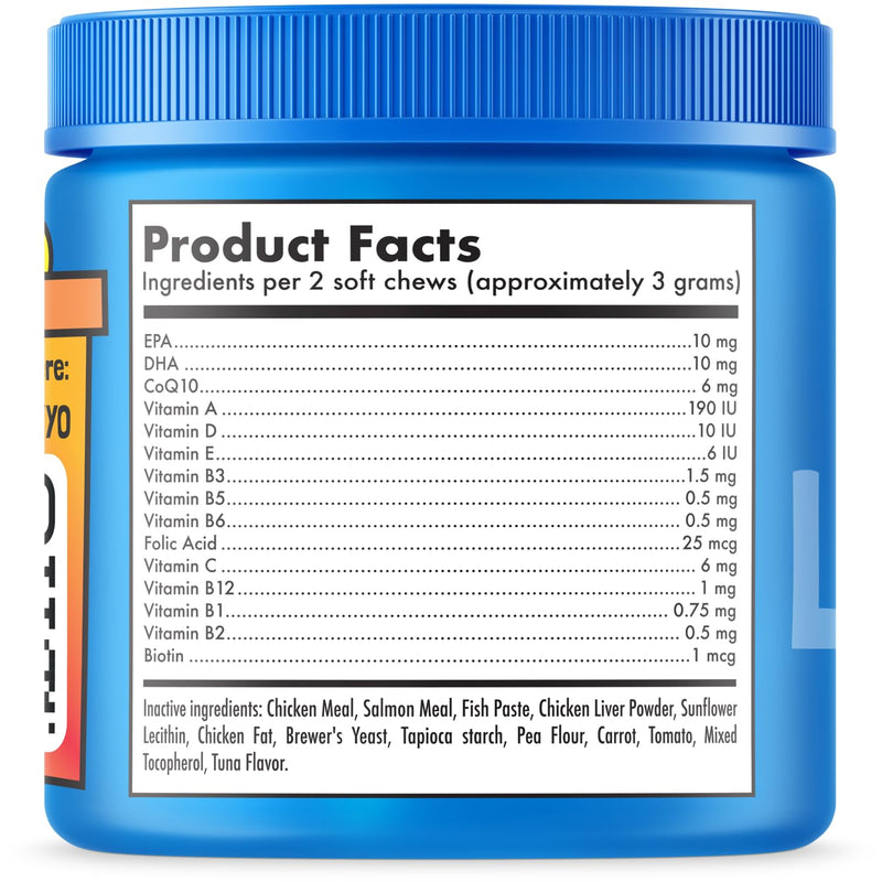 Multivitamin Cat Treats Vitamins for Indoor Cats Skin & Coat Digestion Immunity Mobility Heart & Brain Support Supplements for Overall Cat Health with Vitamins A B C D E and Biotin 100 Yummy Chews Multivimin 100