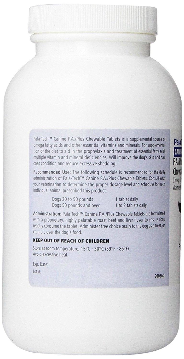 Pala-Tech, F/A Plus Chew Tabs, Large Dog, 60 Count - PawsPlanet Australia