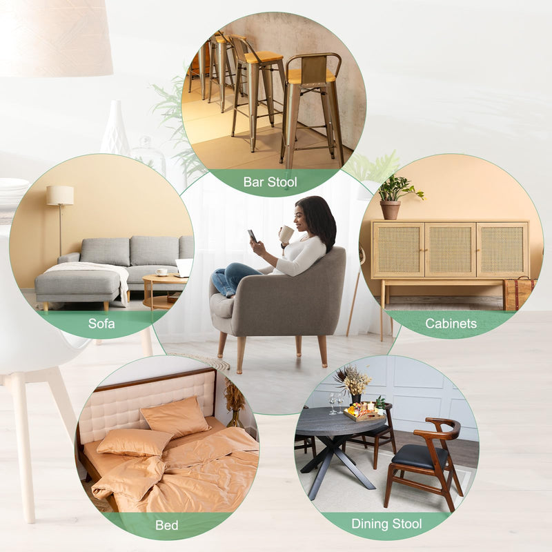 32-Pack Chair Leg Floor Protectors, 0.94-1.14 Inch Silicone Cups Round Felt Furniture Pads for Hardwood Floors/Laminates/Carpets, Chair Leg Covers Socks [Transparent Brown] Transparent Brown Fit 0.94-1.14"