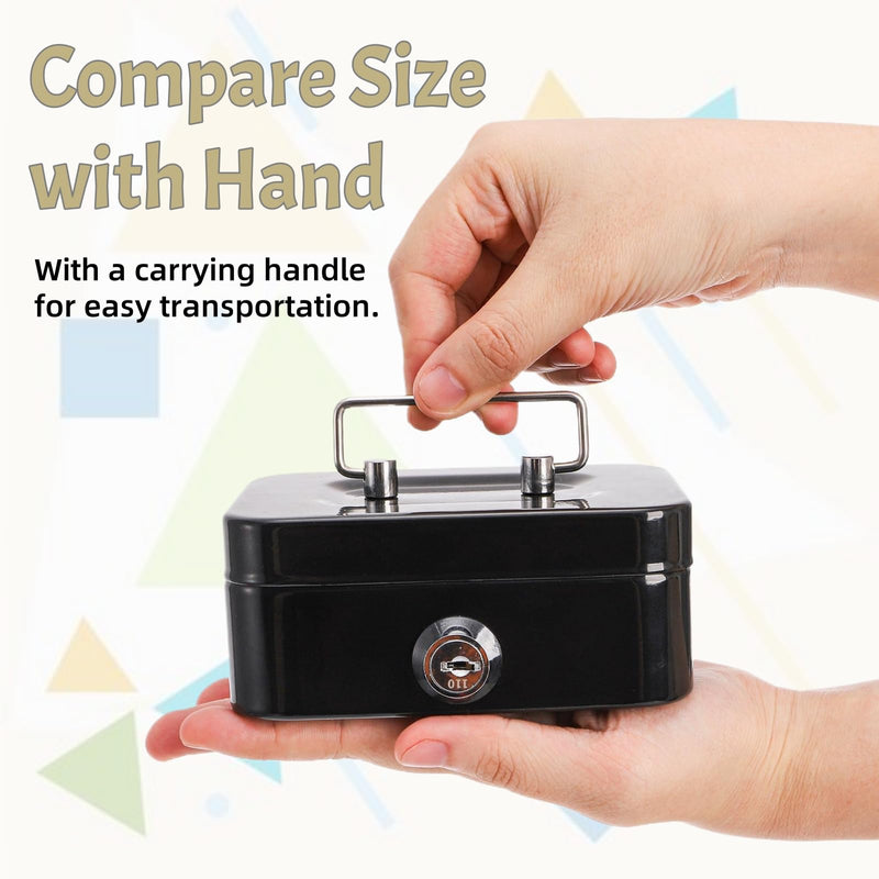 4 Pack Mini Cash Box, Small Metal Money Box with Key Lock, 4.5"L × 3.3"W × 2"H Durable Safe Coin Organizer Bank for Christmas New Year Gift