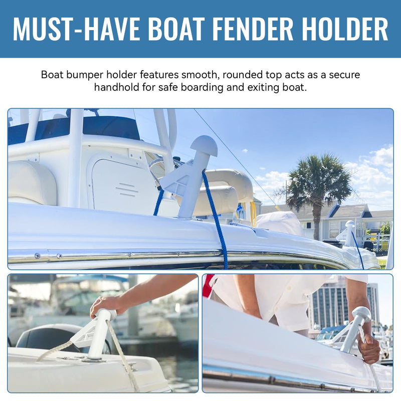 Boat Fender Rod Holder, Boat Bumper Holder, Fender Adjuster Hanger Versatile Docking Tool, Doubles as Boarding Exiting Handle, Boat Fender Accessories (2 Pack)