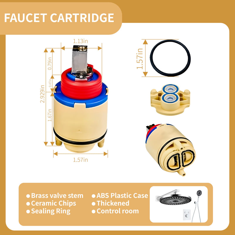 40mm Pressure Balance Cartridge,Replacement Cartridge for Olympia OP-340009 and Hain-yo JH02BD,Compatible with Shower Faucet for Shower Valve