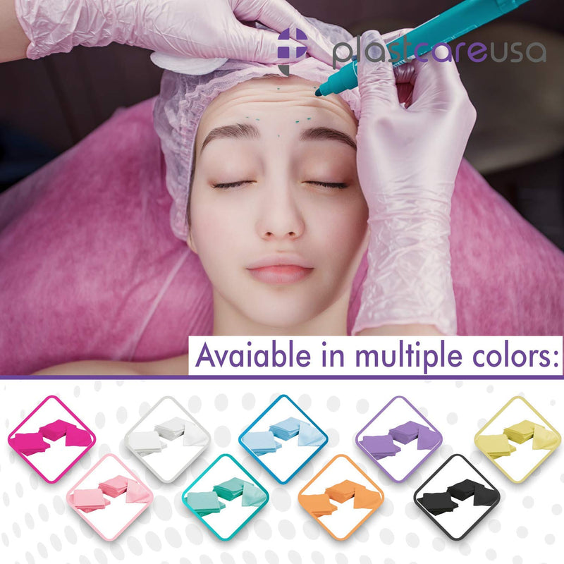 Pink Disposable Dental Bibs 13"x18" - 3 Ply Waterproof Tattoo Bib Sheet for Patients - Dentist or Medical Tray Cover and Nail Table Cover Supplies Pink