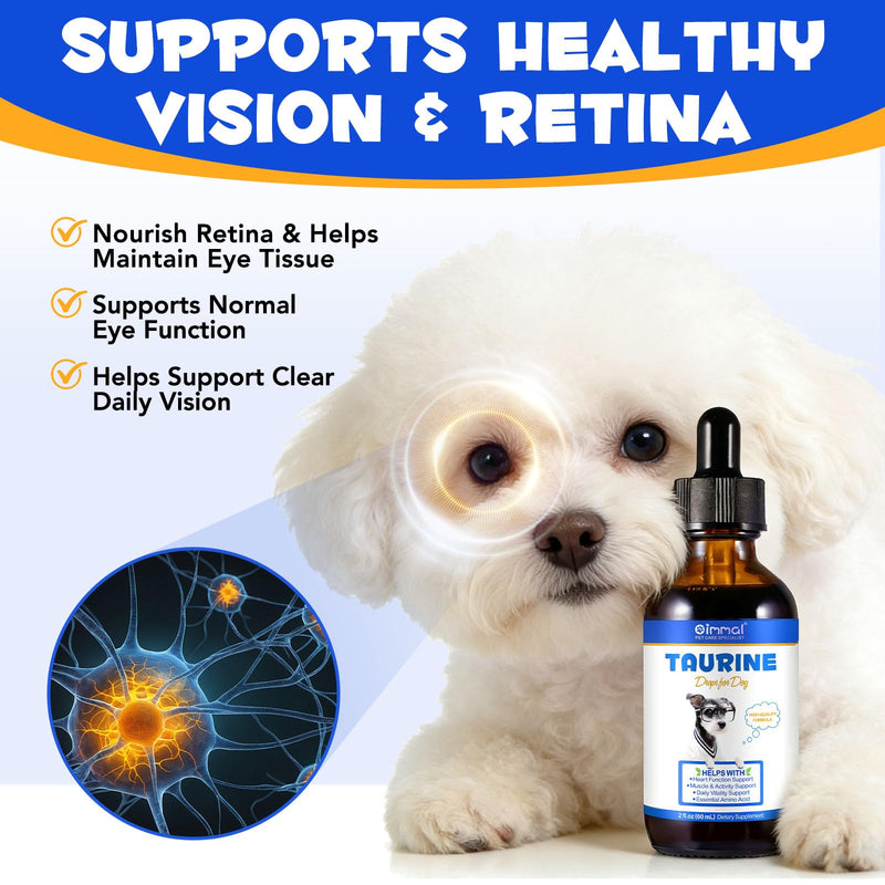 Taurine for Dogs,Taurine Liquid Supplement for Dogs Supporting Heart, Vision, Overall Vitality & Metabolic Balance 60ml-2PCS 2PCS
