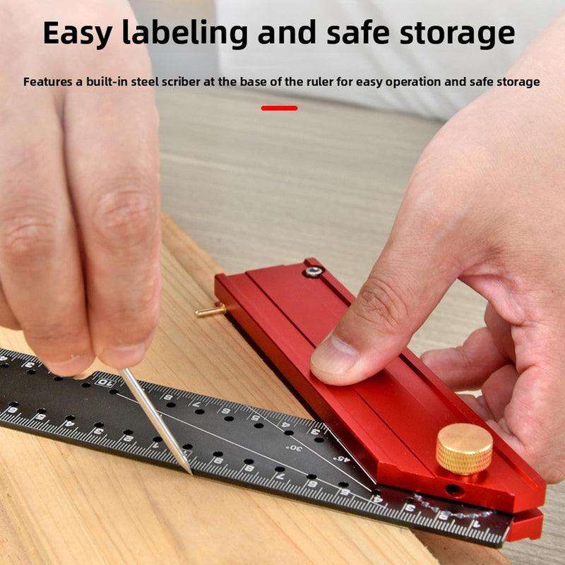 Carpenter Square, Adjustable Framing Square for Multi Angle Marking, Durable Aluminum Alloy Construction, for Engineering, Woodworking