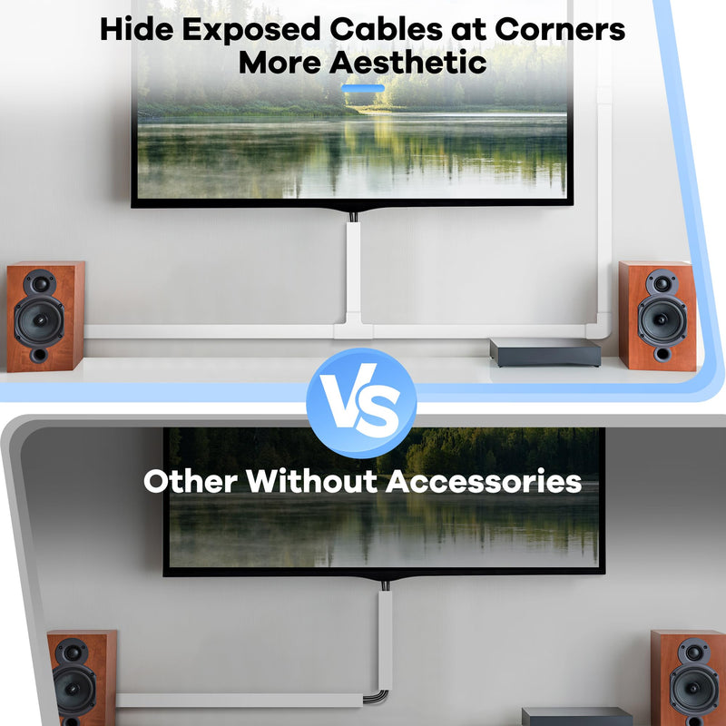 126in Cord Hider Kit, ZhiYo Cord Covers for Wall Mounted TV, Paintable Wire Cover for Cords, TV Cable Hider Wall Kit, Wall Cord Concealer, Cable Cover Wall Wire Management, 8xL15.7in W0.95in H0.55in Medium White