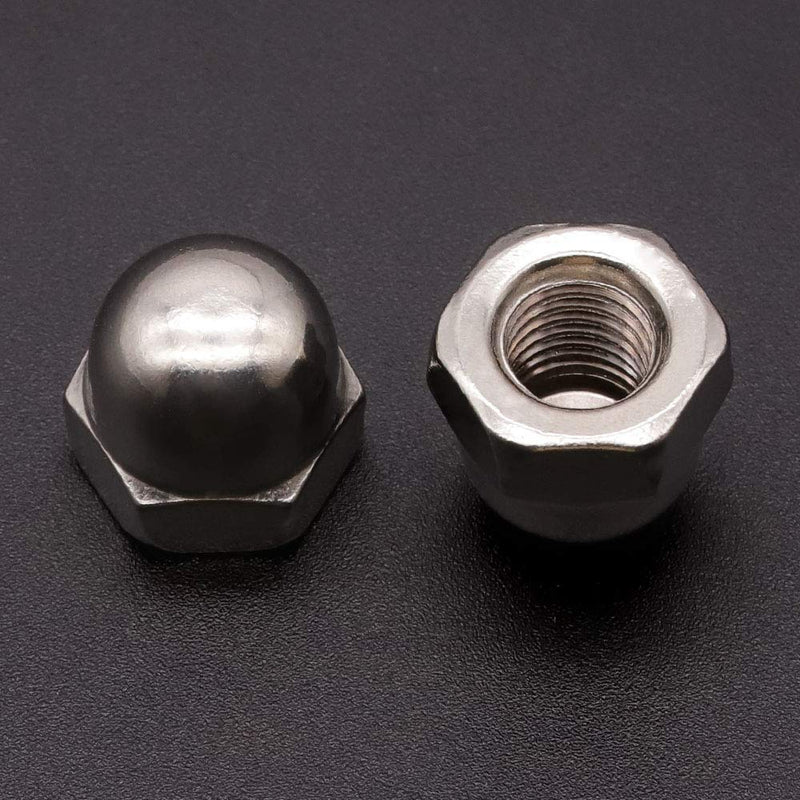 #8-32 (50 Pack) Stainless Cap Nuts, Acorn Cap Nuts Hex Cap Nuts, 304 Stainless Steel 18-8, Bright Finish #8-32 50