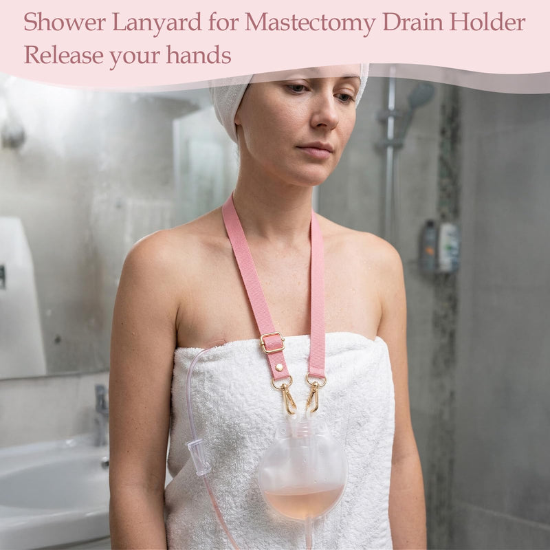 Hands Free Shower Lanyard for Mastectomy Drains 3 Pack – JP Drain Bulb Holder for Tummy Tuck & Breast Surgery Recovery, Essential Post Op Care Gift for Women