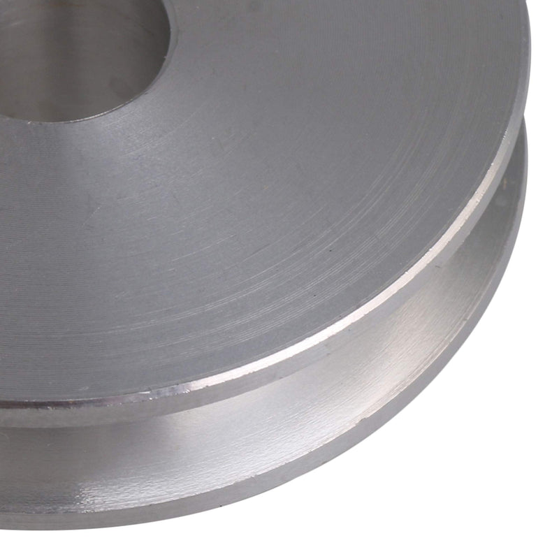 BQLZR 41x16x10MM Silver Aluminum Alloy Single Groove 10MM Fixed Bore Pulley for Motor Shaft 3-5MM PU Round Belt