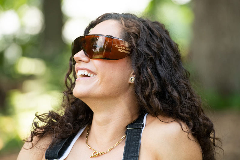 BluBlocker, StarShield Fit Over Sunglasses with Scratch Resistant Lens | Blocks 100% of Blue Light and UVA & UVB Rays | Retro | Gender Neutral for Men, Women, & Everyone | Blue Blocker | 2355K |