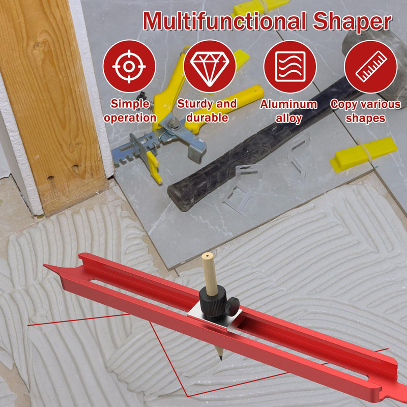 Precise Contour Scribe Tool Woodworking Profile Scribing Tool Ruler with Adjustable Pencil Holder Upgrade Contour Measuring Tool Measuring Scriber Tools Aluminum Alloy Contour Gauge Tool gules
