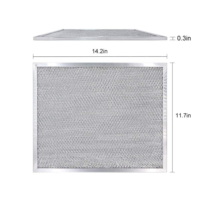 AMI PARTS BPS1FA30 Aluminum Filter (2pcs) Compatible With B-roan Range Hood-11-3/4" X 14-1/4" X 3/8" 2 Count (Pack of 1) Silver