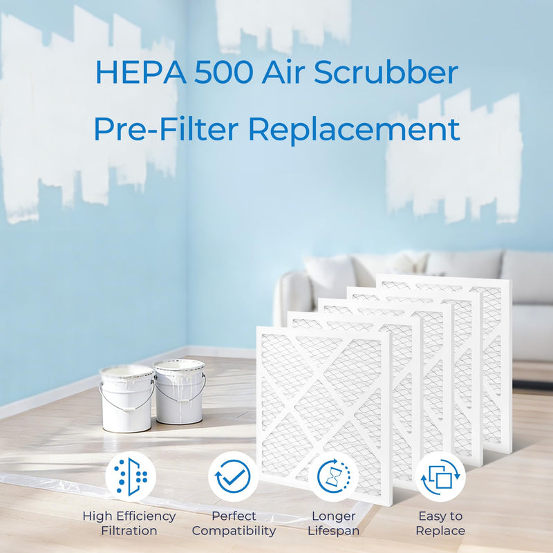 Vilaso 16x16x1 Air Scrubber Pre-Filter Replacement, 5 Pack HEPA500 10 Pack