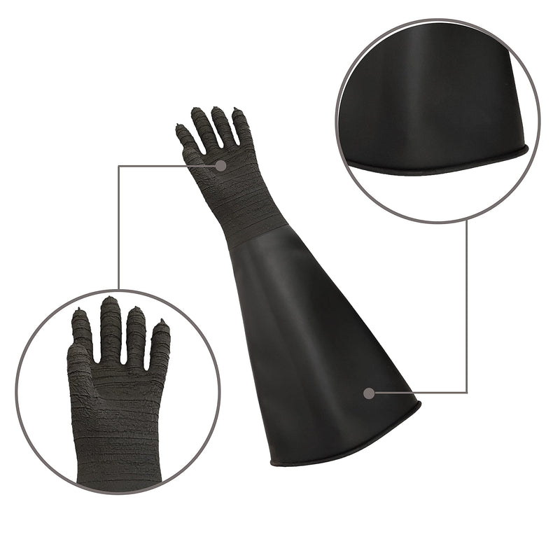 Heavy Duty Sandblasting Gloves 24.8" Rubber Gloves for Sandblaster Protective Safety Work Black Striped Glove