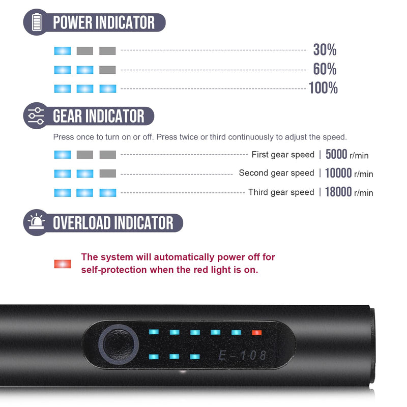 Electric Engraving Pen with 37 Bits, USB Rechargeable Cordless Engraving Machine, Portable DIY Rotary Engraver for Jewelry Wood Glass Stone Carving, Black
