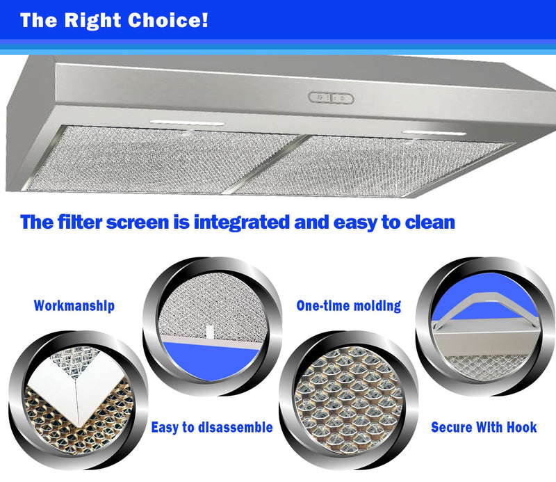 S99010430-002 Compatible with BR Range Hood Filter 13-7/8'' x 15-3/4" 4512880 Replacement Nu-tone Range Hood Filter 2 Pack HPF30 Grease Filter Upgrade 5-Layer Nutone Kitchen Exhaust Fan Filter Screen S99010430-002 Range Hood Filter