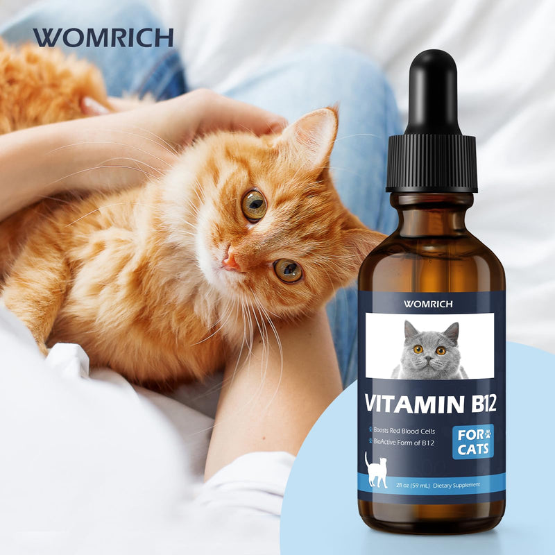 Vitamin B12 for Cats | Methylcobalamin Supplement | Boosts Red Blood Cell Formation, Energy, Nervous System & Appetite, Treats Pancreatitis | 2 fl oz Dropper