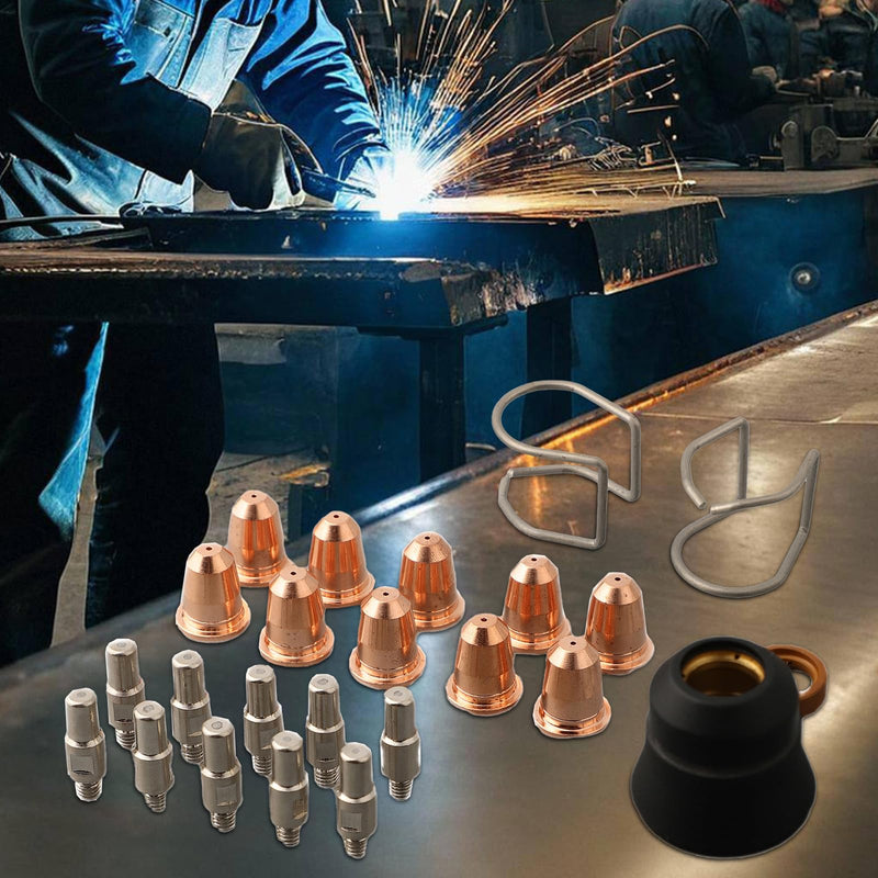 Plasma Cutter Parts, Electrode Tips Cups Consumables For Chicago Electric 95136 24pcs